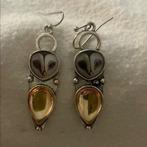Silver and Gold Owl Earrings